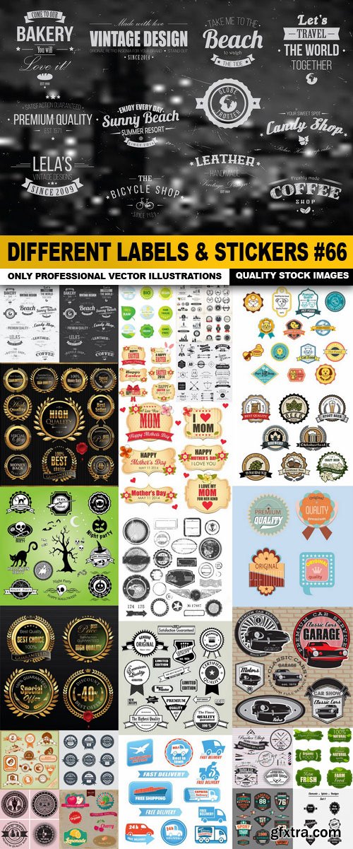 Different Labels &amp; Stickers #66 - 25 Vector