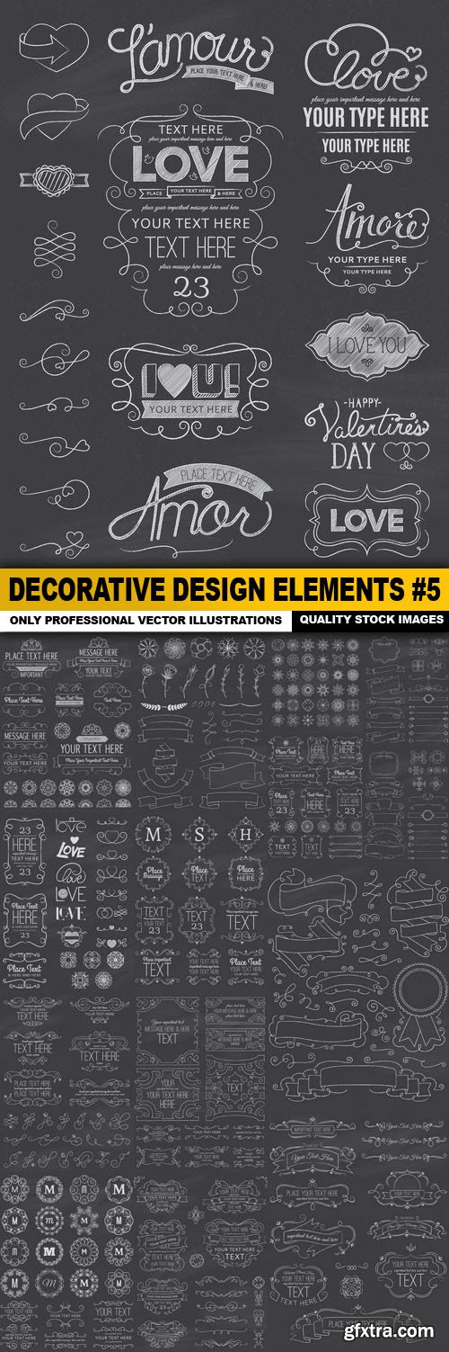 Decorative Design Elements #5 - 17 Vector