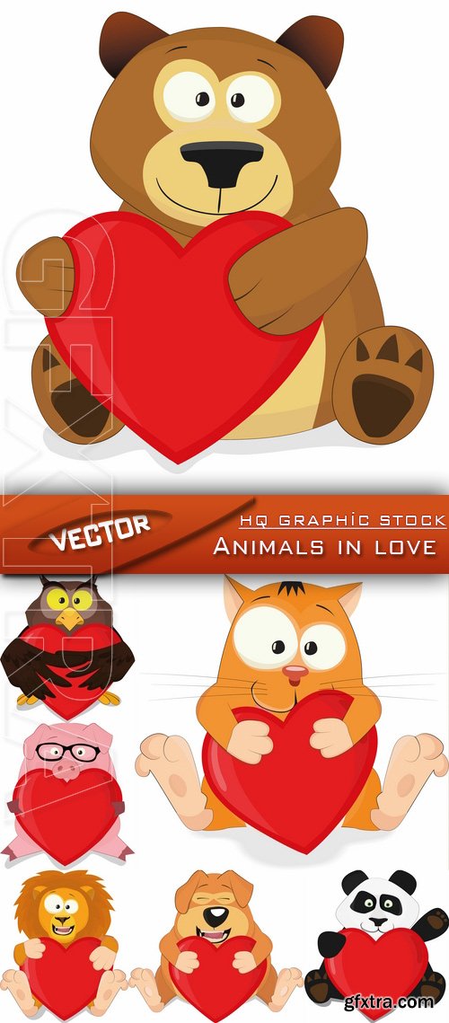 Stock Vector - Animals in love