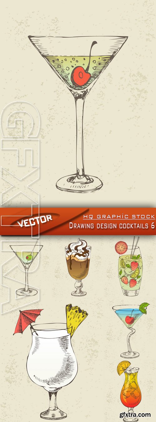 Stock Vector - Drawing design cocktails 6