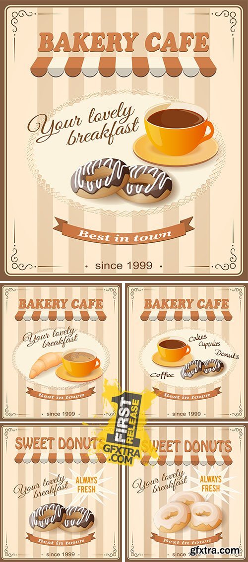 Stock: Banner sweet donuts