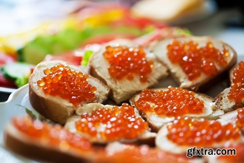 Collection caviar delicacy fish red black 25 HQ Jpeg