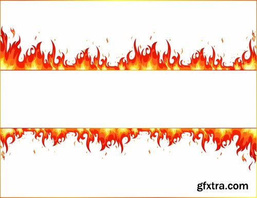 Collection picture vector fire frame fire design element 25 EPS