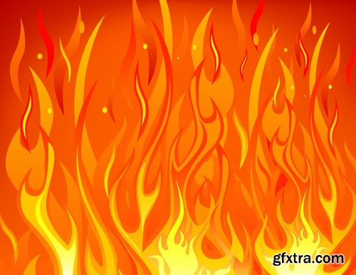 Collection picture vector fire frame fire design element 25 EPS