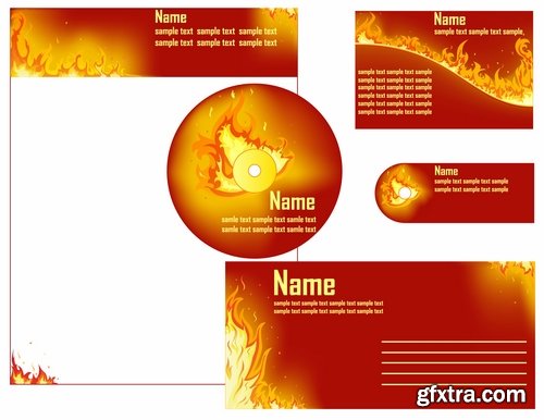 Collection picture vector fire frame fire design element 25 EPS