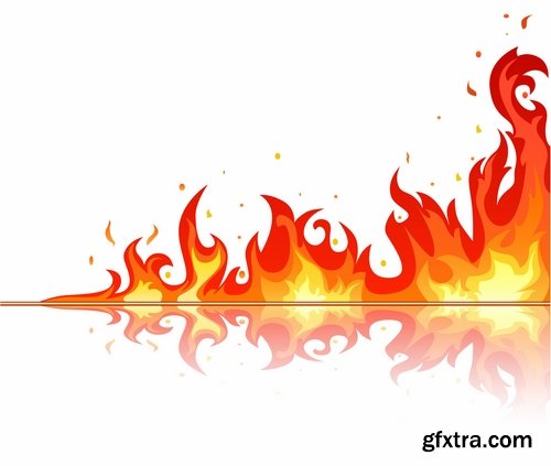 Collection picture vector fire frame fire design element 25 EPS