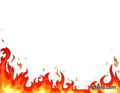 Collection picture vector fire frame fire design element 25 EPS