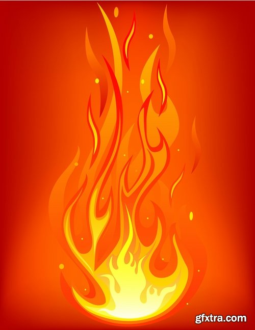 Collection picture vector fire frame fire design element 25 EPS