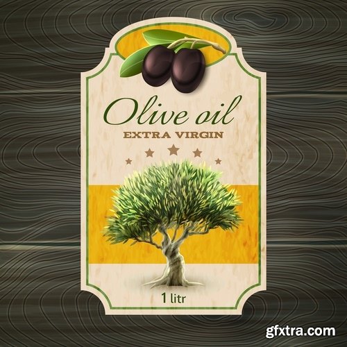 Collection of vector image olive olive tree food meal 25 EPS