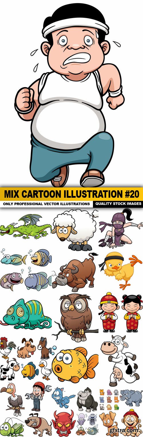 Mix cartoon Illustration #20 - 25 Vector