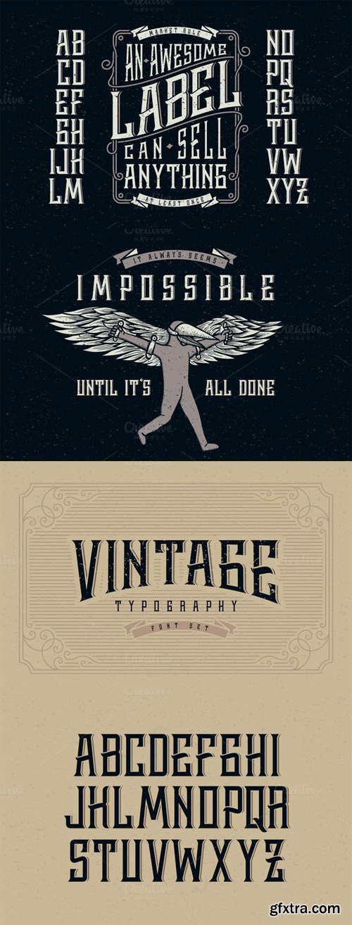 Whiskey label font + design elements - CM 162977