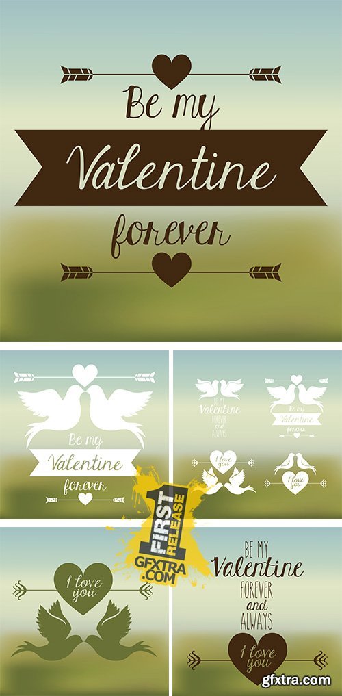 Stock: Romantic elements in the vector