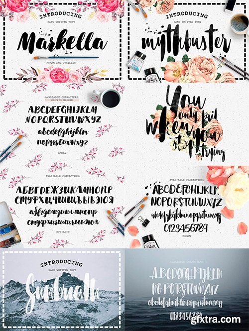 Creativemarket Hand Drawn Font Bundle 516059