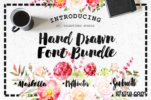 Creativemarket Hand Drawn Font Bundle 516059