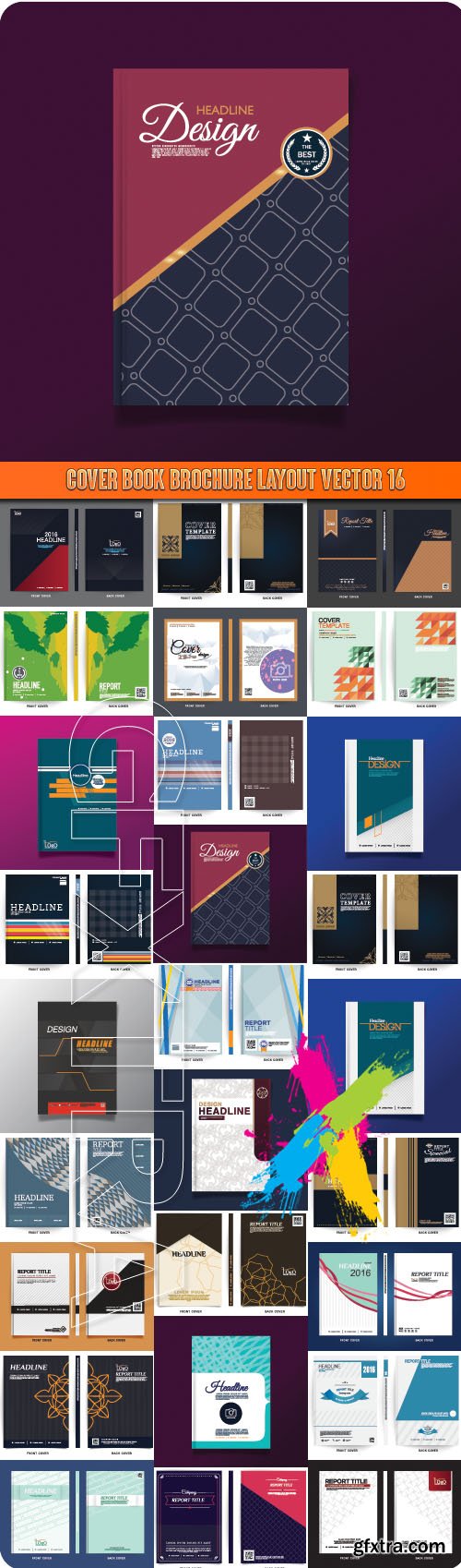 Cover book brochure layout vector 16