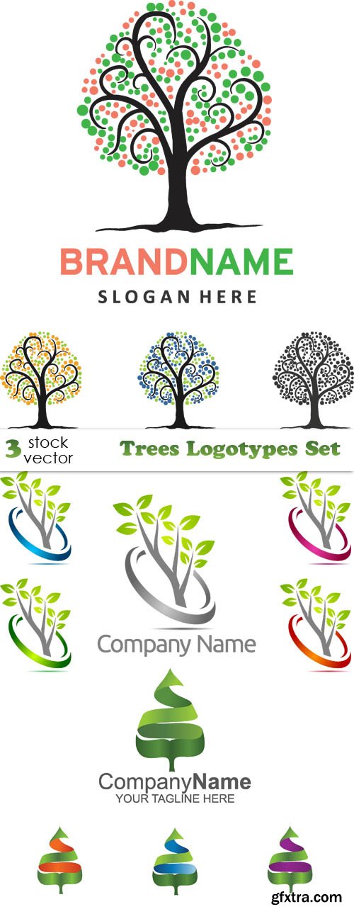 Vectors - Trees Logotypes Set