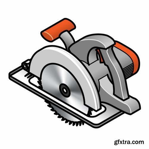 Collection vector picture power circular saw 25 HQ Jpeg