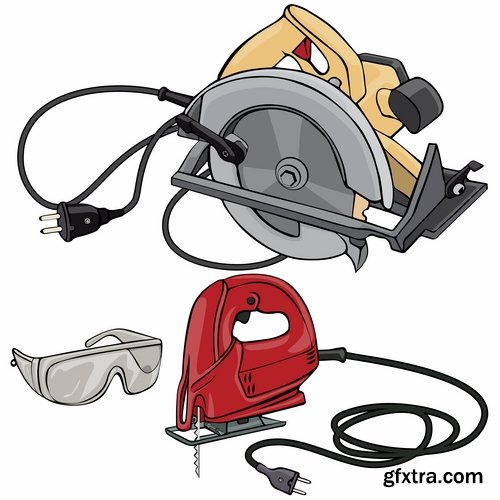 Collection vector picture power circular saw 25 HQ Jpeg