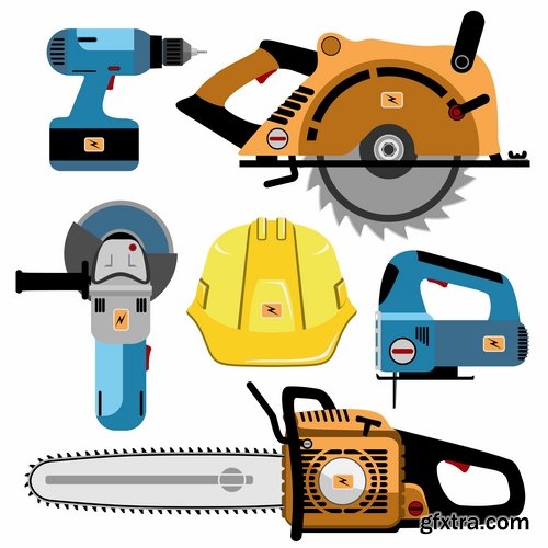 Collection vector picture power circular saw 25 HQ Jpeg