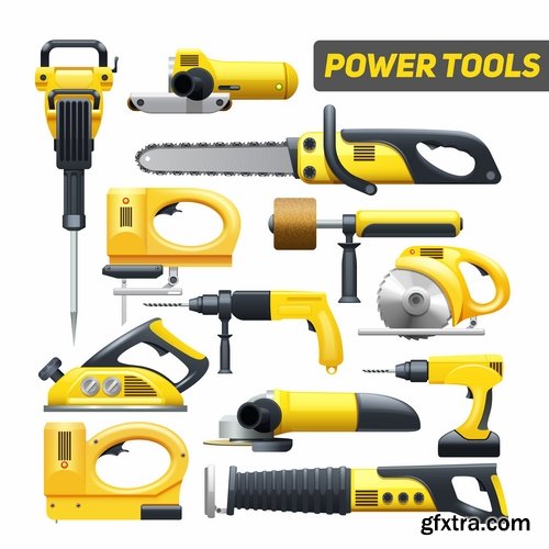 Collection vector picture power circular saw 25 HQ Jpeg