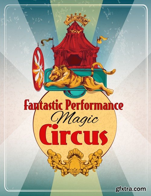 Collection vector picture circus clown circus actor 25 EPS