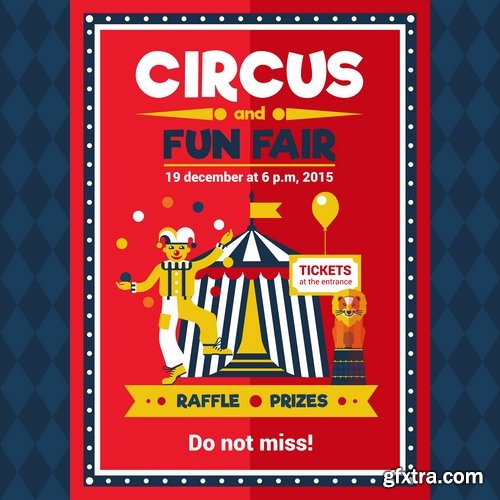 Collection vector picture circus clown circus actor 25 EPS