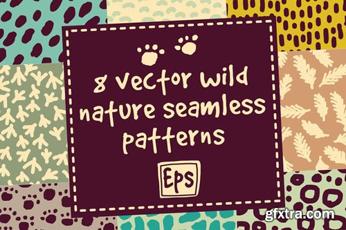 8 vector wild nature patterns set - CM 503875