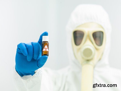 Worker in protective chemical suit 12X JPEG