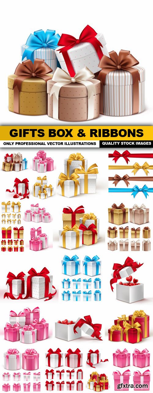 Gifts Box &amp; Ribbons - 25 Vector