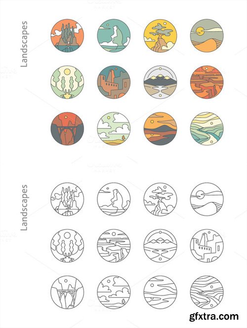 12 Landscape Icons - CM 359091