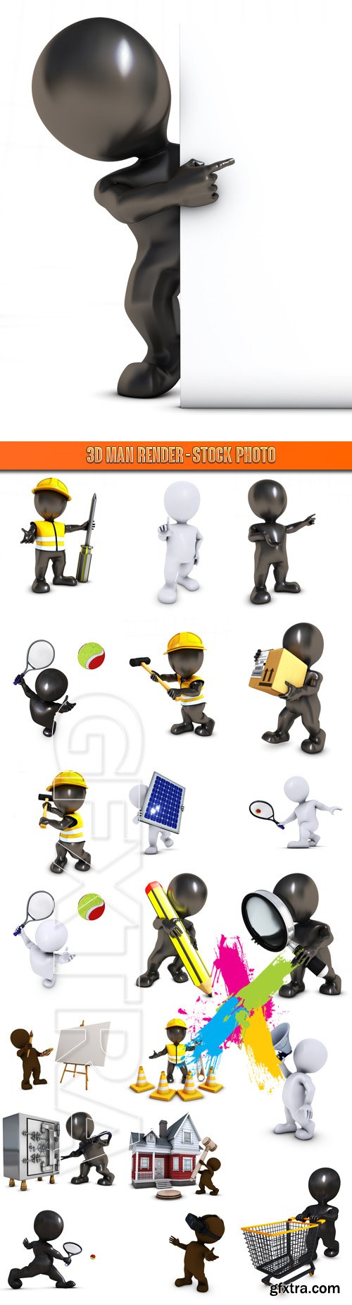 3D Man Render - Stock Photo