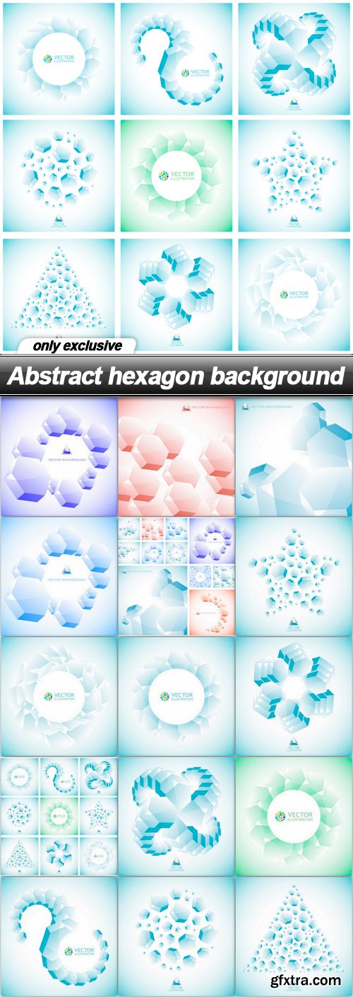 Abstract hexagon background - 15 EPS