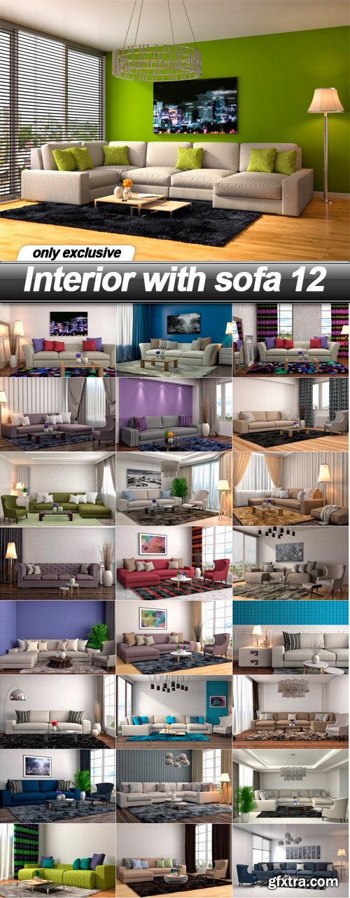 Interior with sofa 12 - 25 UHQ JPEG