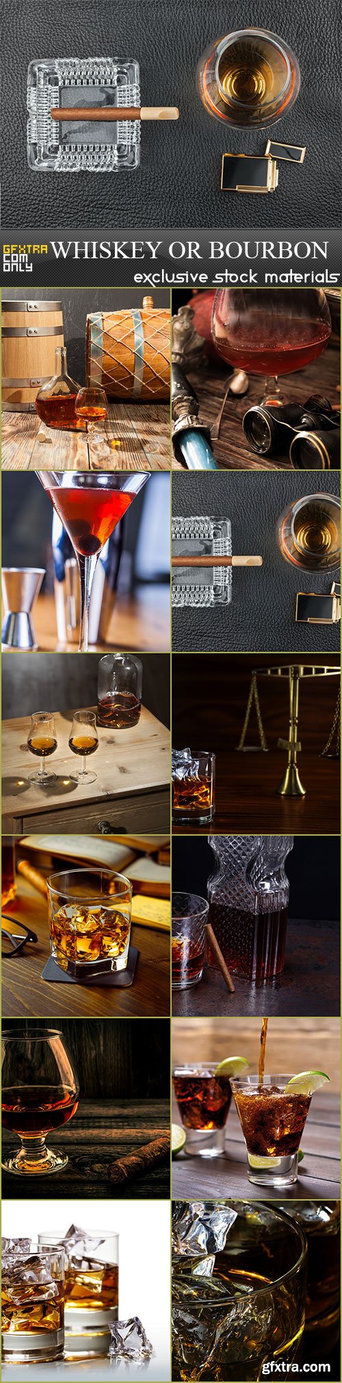 Whiskey or bourbon, 12 x UHQ JPEG