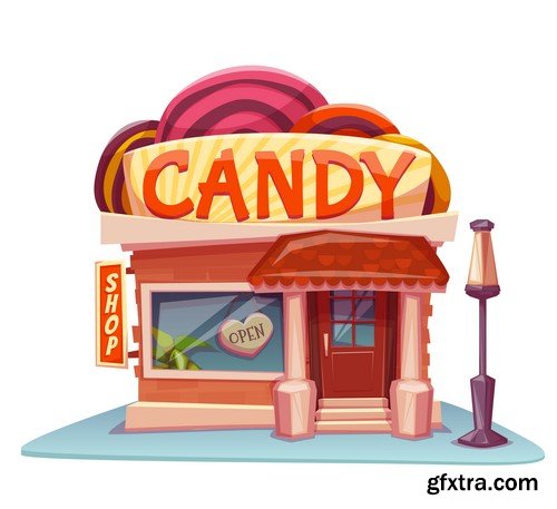 Candy Shop Banners And Labels - 20x EPS