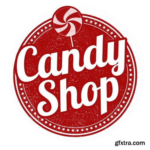 Candy Shop Banners And Labels - 20x EPS