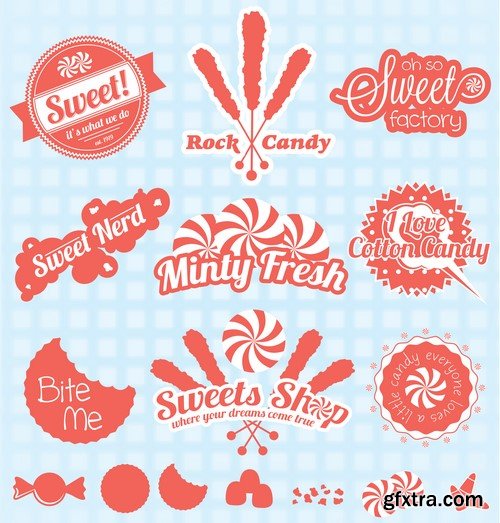 Candy Shop Banners And Labels - 20x EPS