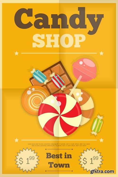 Candy Shop Banners And Labels - 20x EPS