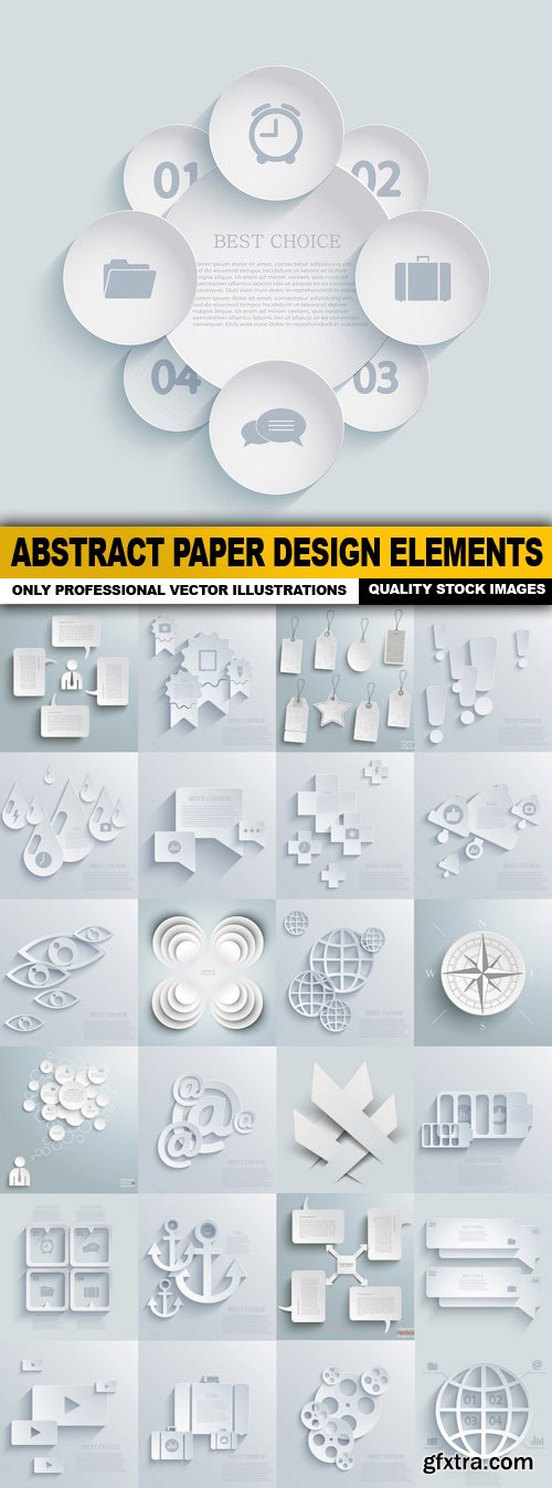 Abstract Paper Design Elements - 25 Vector