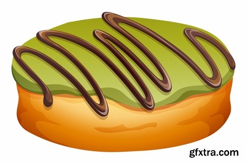 Collection of vector picture sweet pie pastry cake 25 EPS