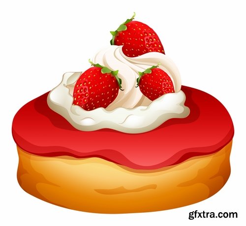 Collection of vector picture sweet pie pastry cake 25 EPS