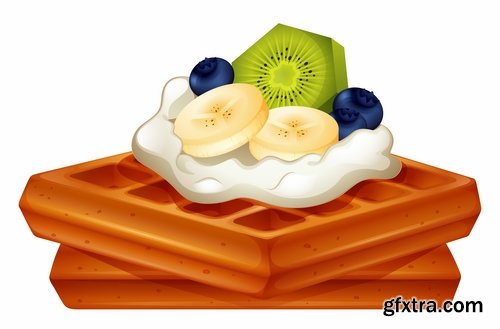 Collection of vector picture sweet pie pastry cake 25 EPS