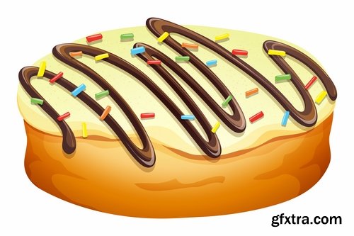 Collection of vector picture sweet pie pastry cake 25 EPS