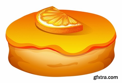 Collection of vector picture sweet pie pastry cake 25 EPS