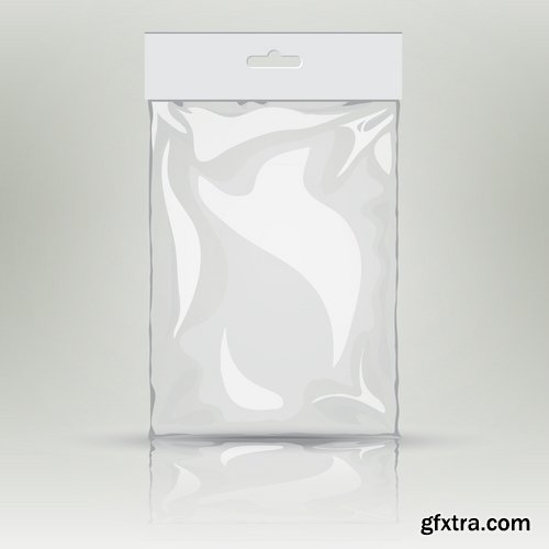 Collection of vector image plastic bag packing box 25 EPS