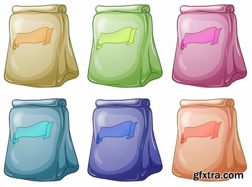 Collection of vector image plastic bag packing box 25 EPS