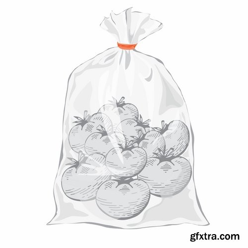 Collection of vector image plastic bag packing box 25 EPS