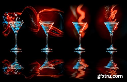 Collection of cocktail glass with a drink splashing 25 HQ Jpeg