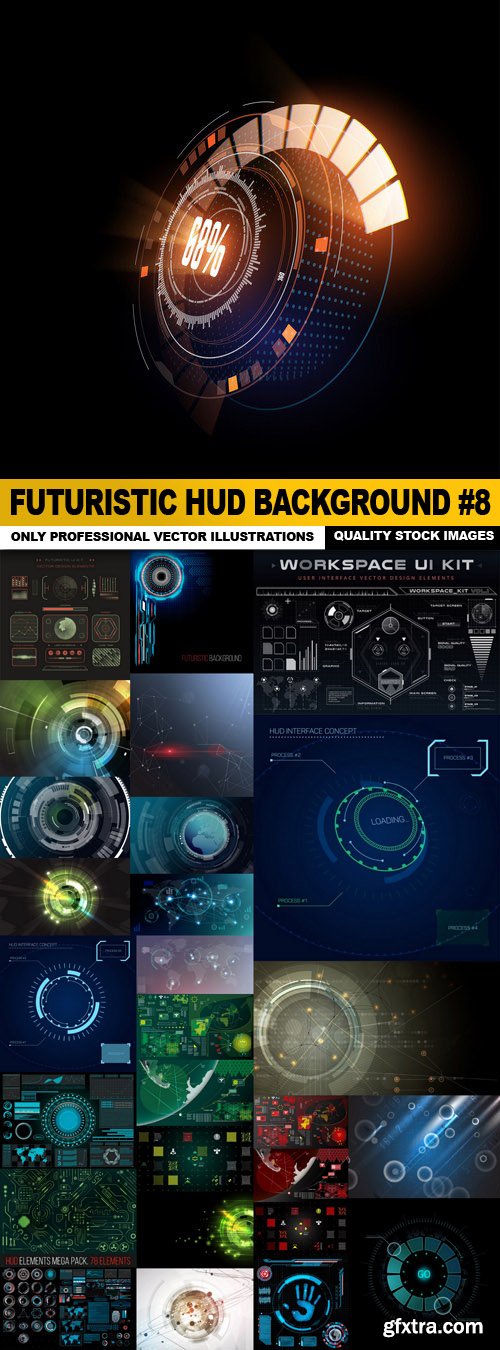 Futuristic HUD Background #8 - 25 Vector