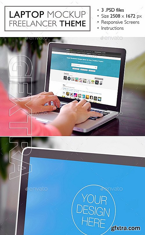 GraphicRiver - Laptop Mockup Freelancer Theme 12248494